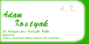 adam kostyak business card